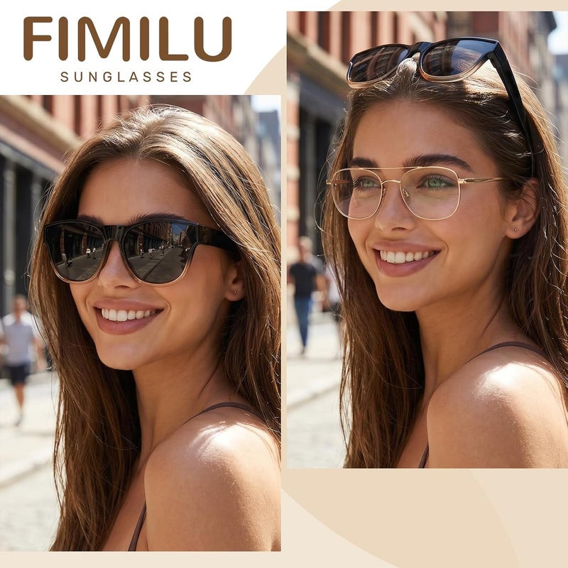 FIMILU Sunglasses for Women Trendy Polarized Sunglasses Oversized Big Sun Glasses Ladies Shades UV Protection | Fits Over Glasses ≤5.4"x1.65". Side Shields Block Sun & Wind. Weighs Only 1.1 oz—Light enough for All-day Comfortable Driving - Image 4
