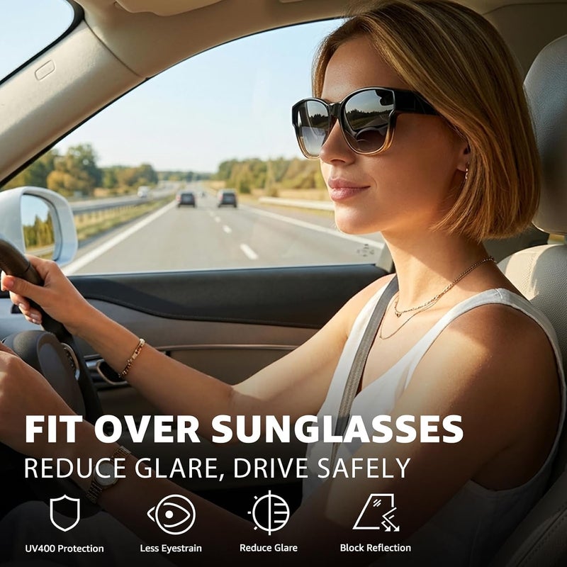 FIMILU Sunglasses for Women Trendy Polarized Sunglasses Oversized Big Sun Glasses Ladies Shades UV Protection | Fits Over Glasses ≤5.4"x1.65". Side Shields Block Sun & Wind. Weighs Only 1.1 oz—Light enough for All-day Comfortable Driving - Image 2