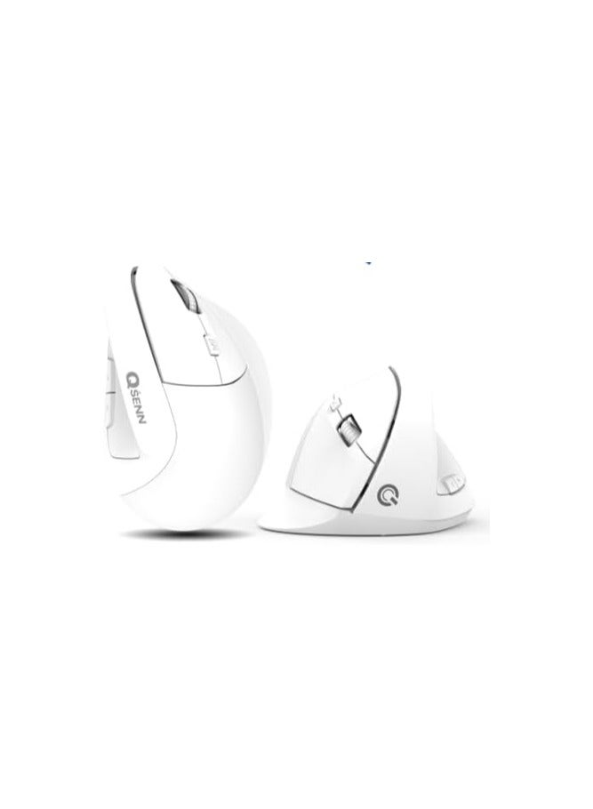QSENN WM3100 ماوس رأسي لاسلكي (أبيض) - Image 1