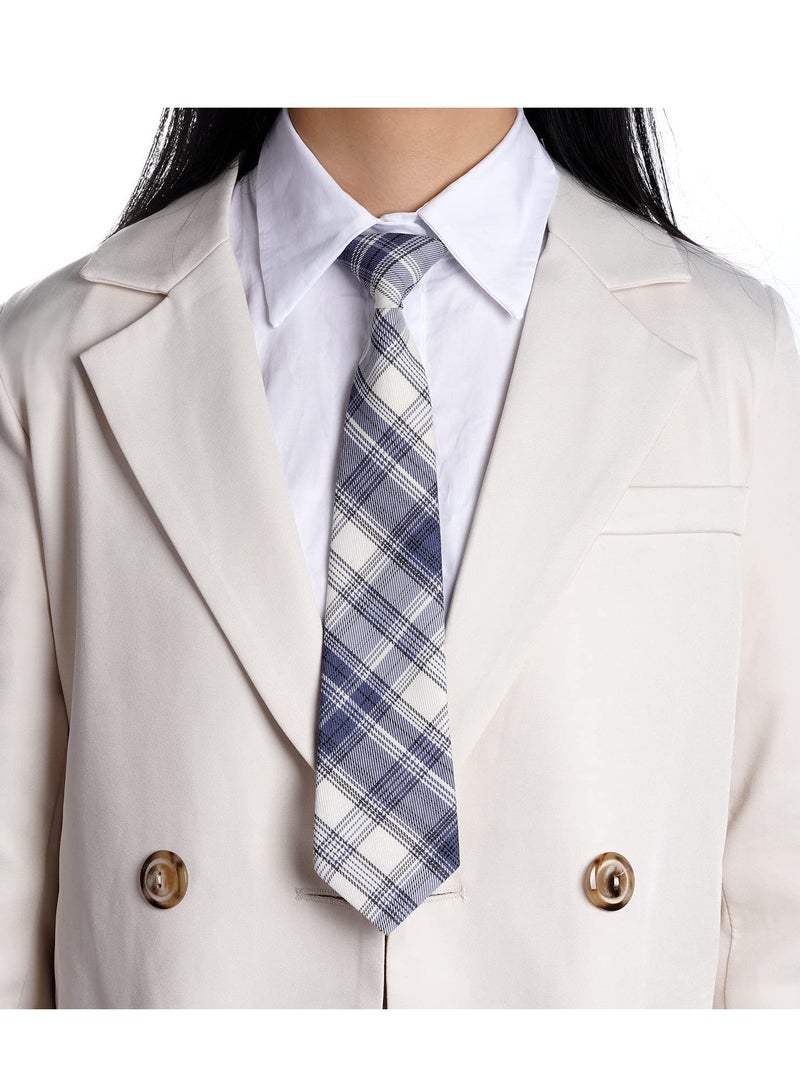 Zikra 5 Pcs Boy's Girl's Necktie Pre-tied Adjustable Neck Strap Tie Plaid Zipper Tie for Wedding Graduation School Cosplay Uniforms, Mix Color, 13 inch - Image 2