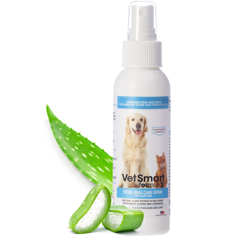 VetSmart Formulas Dog Breath Freshener: Eliminate Bad Breath and Prevent Oral Disease in Dogs and Cats - Teeth Cleaning Spray with Aloe Vera - Plaque and Tartar Remover, Oral Hygiene for Pets (Pack of 1) - Image 1
