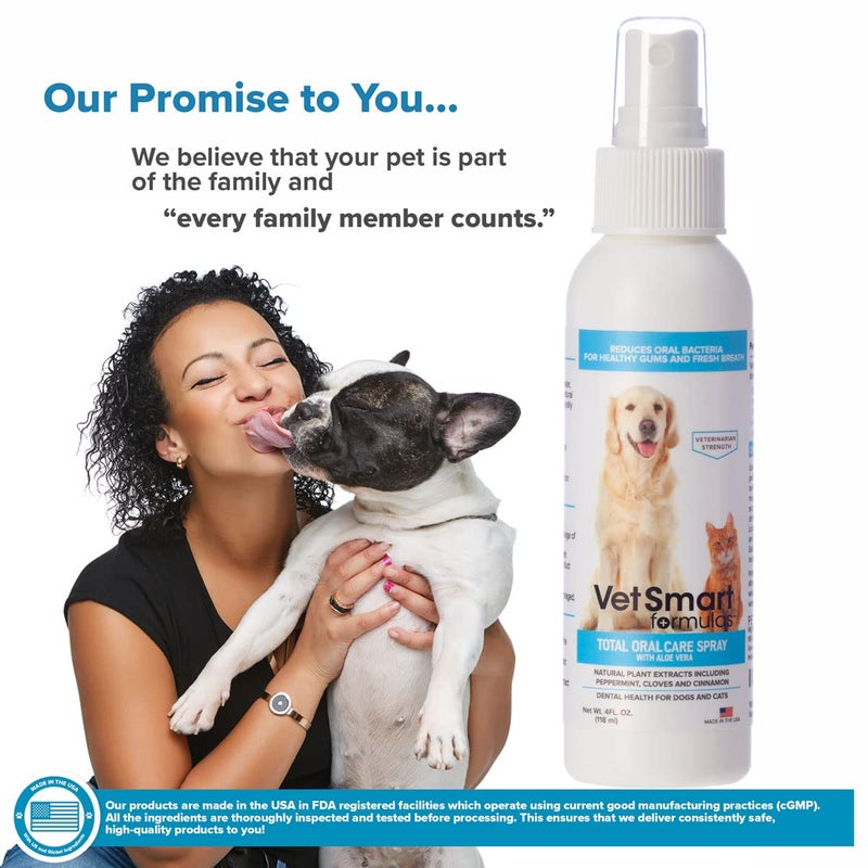 VetSmart Formulas Dog Breath Freshener: Eliminate Bad Breath and Prevent Oral Disease in Dogs and Cats - Teeth Cleaning Spray with Aloe Vera - Plaque and Tartar Remover, Oral Hygiene for Pets (Pack of 1) - Image 5