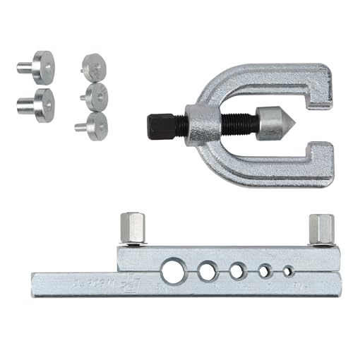 Performance Tool W80670 7Pc Flaring Tool Set for 3/16, 1/4, 5/16, 3/8 and 1/2-Inch O.D. tubing sizes with Lever Lock Flaring Bar and Storage Case - Image 1