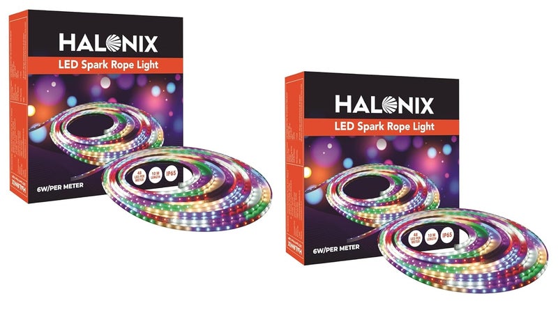 Halonix 10 Meter Multicolor 11W Rope Light |8 Light Modes | Ip65 Certified,Bis Approved | Fairy Light,String Light | Direct Plug-in | Pack of 2 | Diwali Lights for Decoration for Home,Led - Image 1