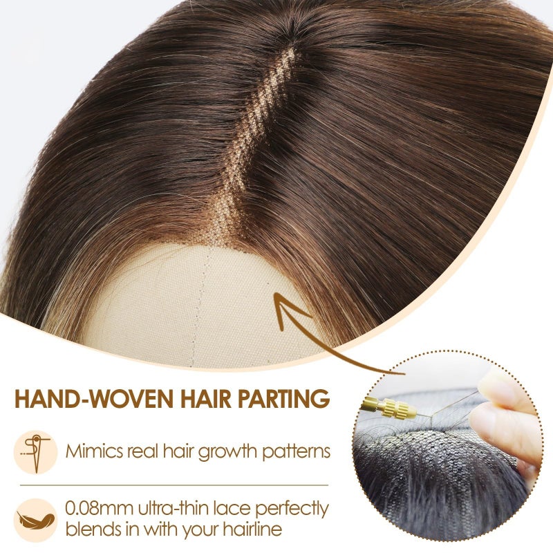 AISI HAIR ã€Beginner Friendly Wigs Ombre Blonde Wig for Women Medium Length Wave Curly Glueless Synthetic Heat Resistant Hair Wigs for Daily Party Cosplay - Image 2