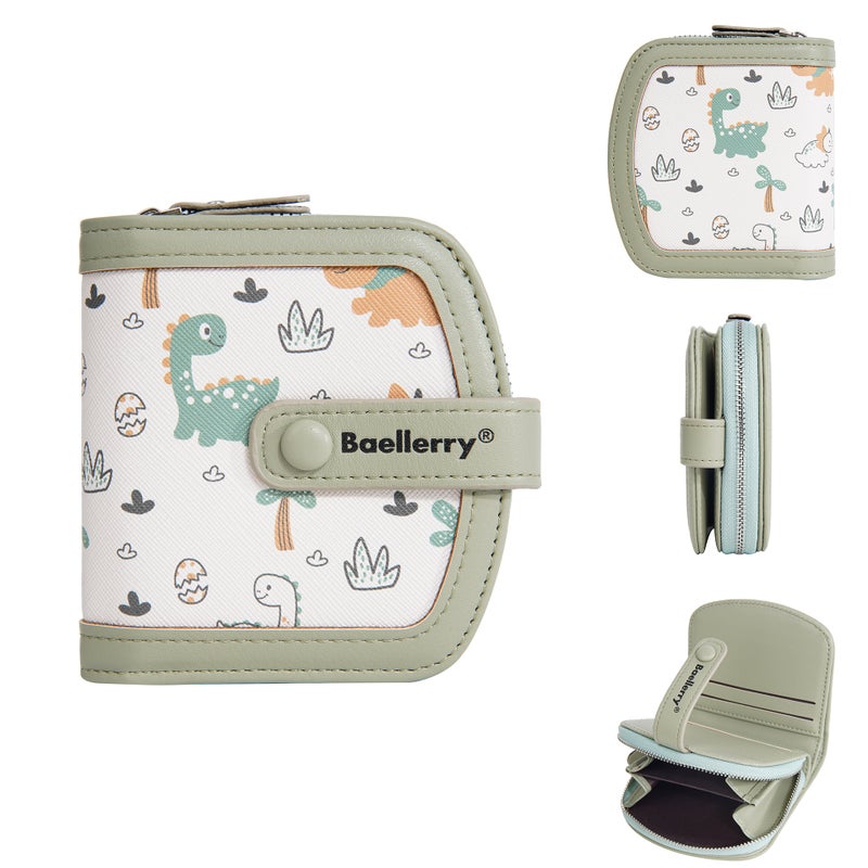 New Women''s Short Wallet baellerry Cute Cartoon Dinosaur Multi-Card Zipper Coin Purse Card Bag for Women - Image 1