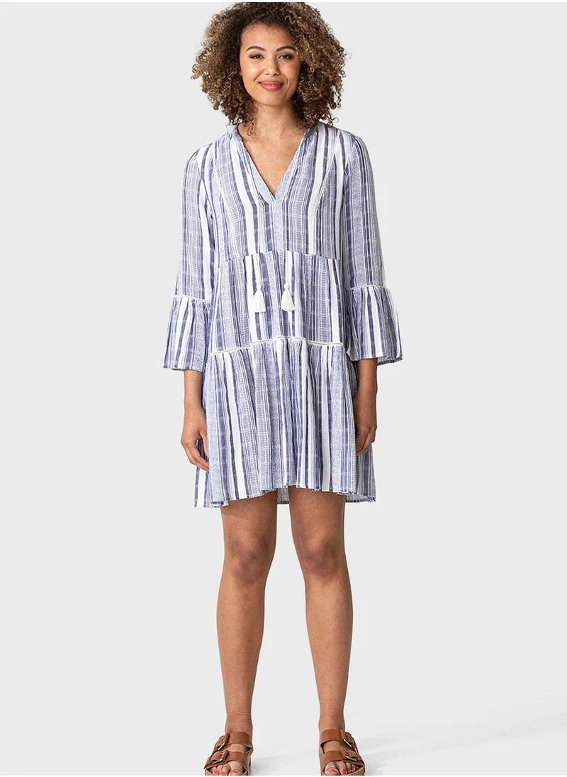 INDISKA Flute Sleeve Stripped Tunic