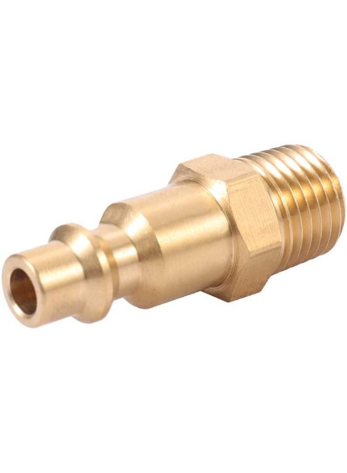 Brass 10pcs 1/4-Inch NPT Male Industrial Air Hose Quick Connect Adapter,Air Coupler and Plug Kit,Air Compressor Fittings (Male NPT) - Image 3