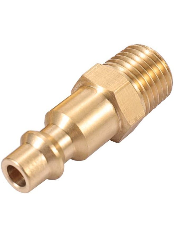 Brass 10pcs 1/4-Inch NPT Male Industrial Air Hose Quick Connect Adapter,Air Coupler and Plug Kit,Air Compressor Fittings (Male NPT) - Image 2