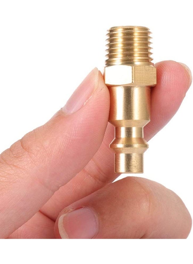 Brass 10pcs 1/4-Inch NPT Male Industrial Air Hose Quick Connect Adapter,Air Coupler and Plug Kit,Air Compressor Fittings (Male NPT) - Image 4