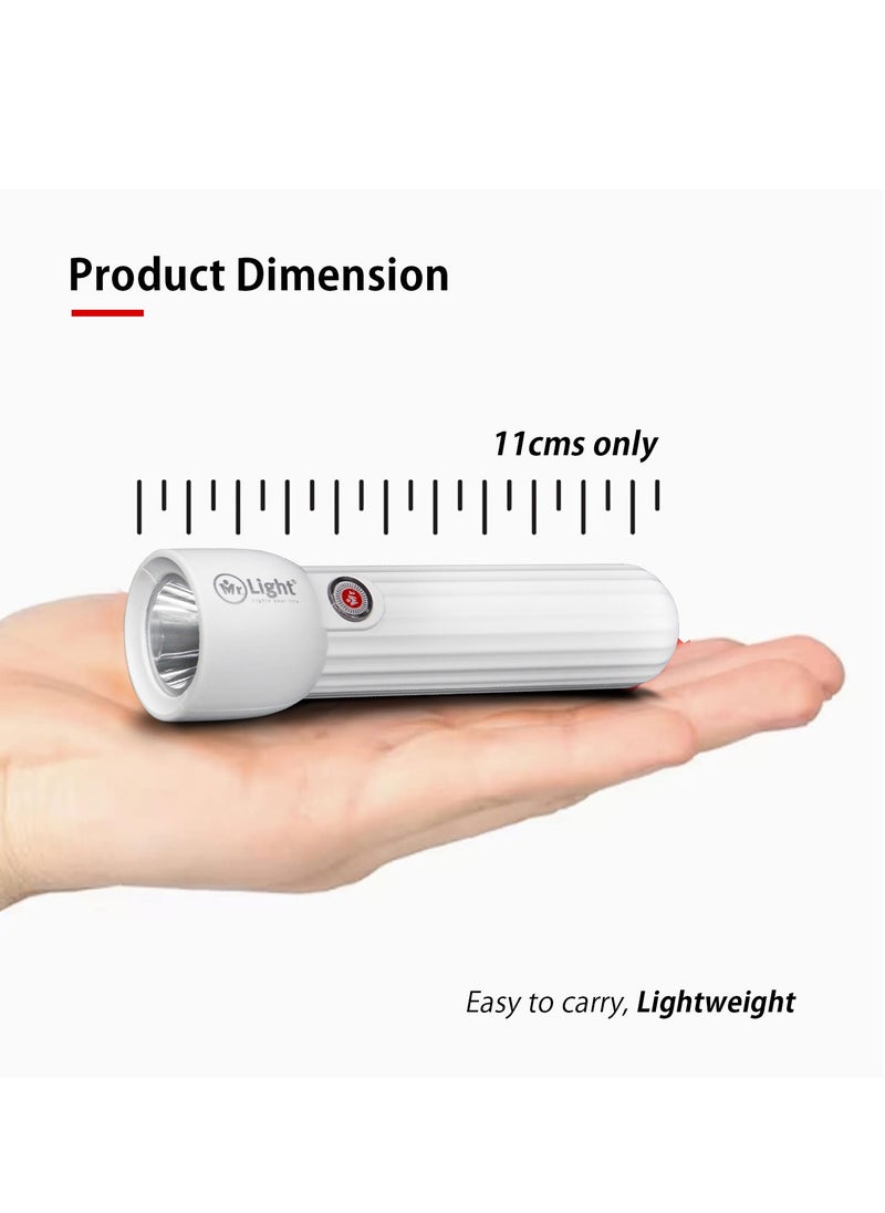 Mr. Light - Ultra Bright Rechargeable LED Torch Flashlight Small Size And Long Working Time Compact Handheld Torchlight for Camping Hiking and Emergencies - Image 1