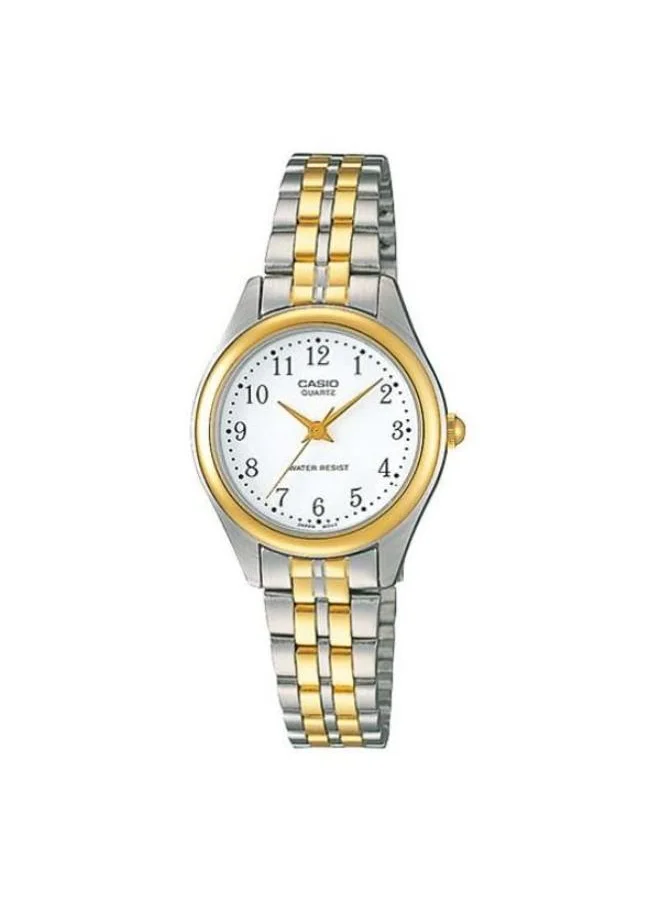 CASIO Women's Analog Display Watch With Silver/Gold Stainless Steel Strap - LTP-1129G-7B