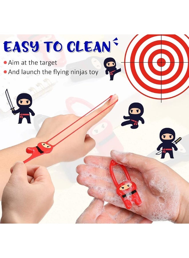 Skylety Skylety 24 Pieces Stretchy Flying Ninjas Slingshot Stretch Ninja Toys Red and Black Elastic Slingshot Ninja Stretchable Funny Finger Ninja Slingshot Toys for Ninja Kids Birthday Party Favors Supplies - Image 4