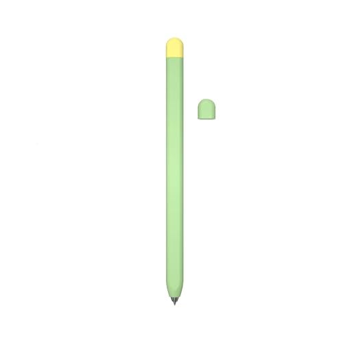 Valente Ultra-Thin Silicone Sleeve for Galaxy Tab Pencil - Compatible with S7/S8/S9 Series - Enhanced Grip, Protective Cover (Green & Yellow) - Image 1