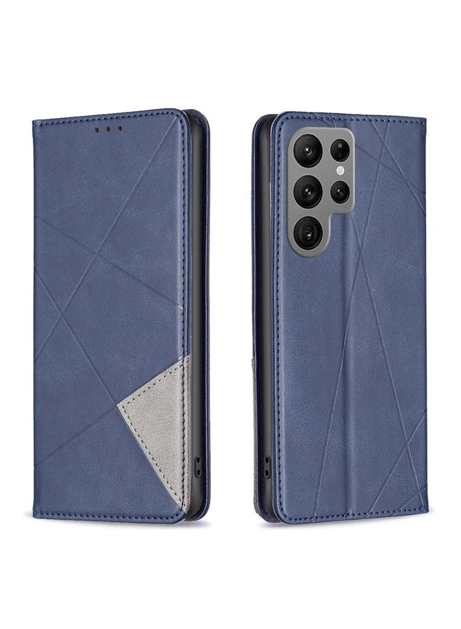 S-TOP Case For Samsung Galaxy S25 Ultra 5G Rhombus Texture Magnetic Leather Phone Case - Image 1