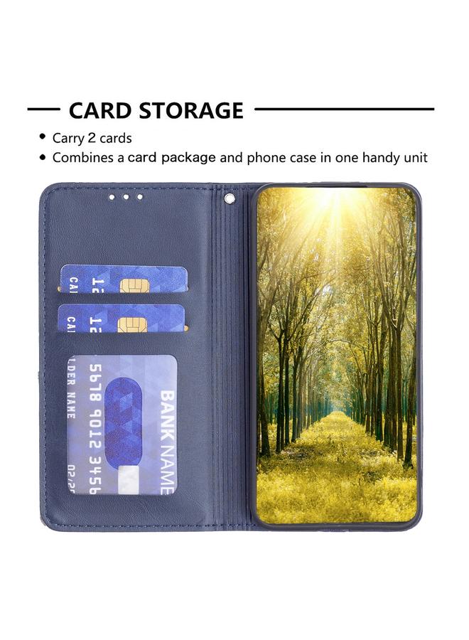 S-TOP Case For Samsung Galaxy S25 Ultra 5G Rhombus Texture Magnetic Leather Phone Case - Image 5