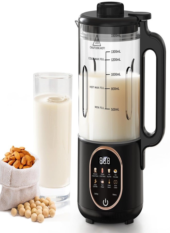 Flelano 50oz Nut Milk Maker Machine, 10 in 1 Automatic Plant Based Milk Maker for Homemade Oat, Coconut, Chowder, Juice, Soy Milk with 20 Blades,Delay Start, Boil Water, Keep Warm & Auto Clean - Image 1