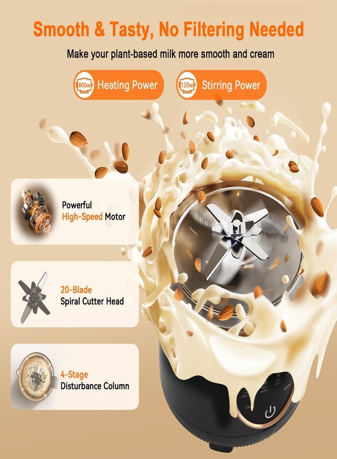 Flelano 50oz Nut Milk Maker Machine, 10 in 1 Automatic Plant Based Milk Maker for Homemade Oat, Coconut, Chowder, Juice, Soy Milk with 20 Blades,Delay Start, Boil Water, Keep Warm & Auto Clean - Image 5