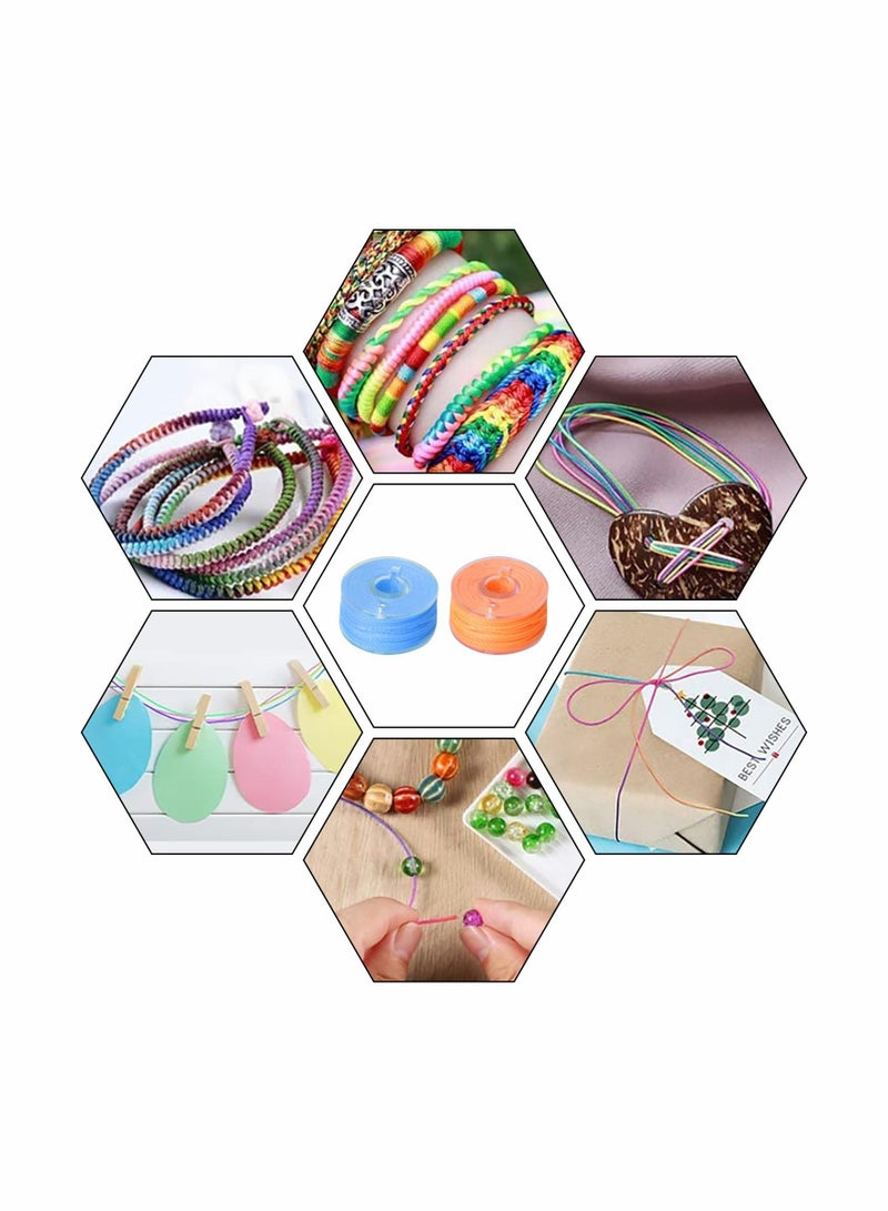 Waxed Threads, 25Pcs 16m x 0.55mm  Assorted Colors Waxed Cord Waxed Polyester String Round Waxed Cord Thread Waxed Beading Strings Hand Stitching Thread for DIY Jewelry Making Crafting Macrame Leather
