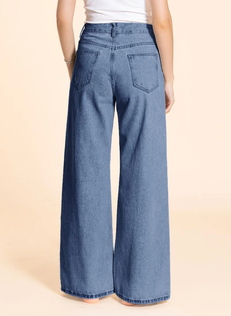 SHAPES MID-WAIST WIDE LEG JEANS