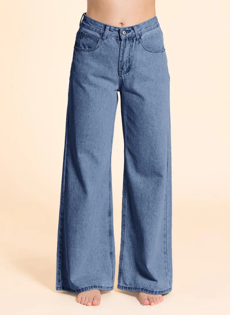 SHAPES MID-WAIST WIDE LEG JEANS
