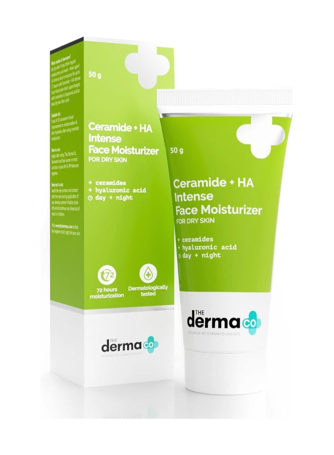 THE derma Co مرطب مكثف سيراميد + HA مع حمض الهيالورونيك للبشرة الجافة يصلح البشرة الجافة والباهتة | يحبس الرطوبة - Image 1