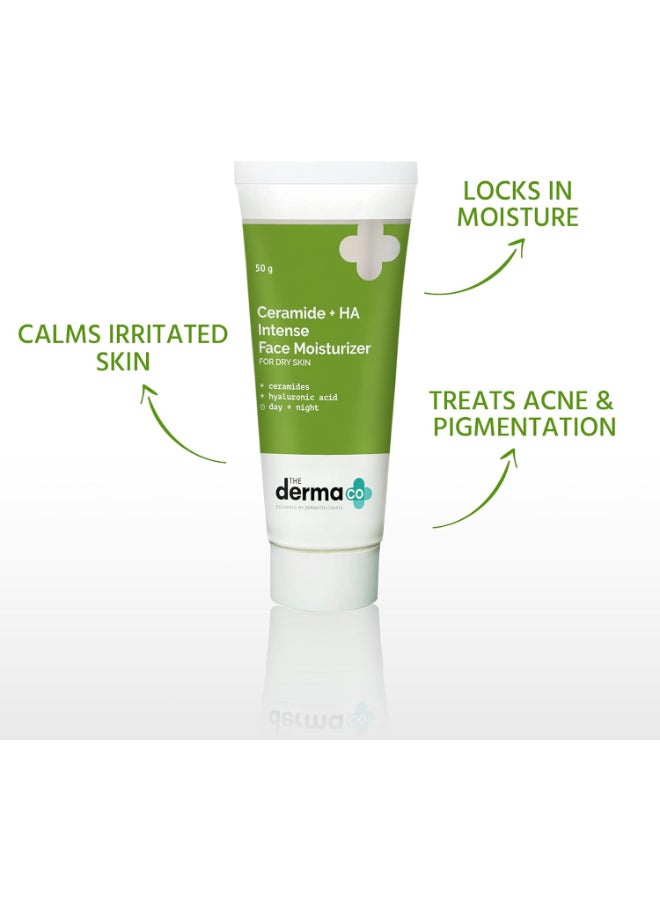 THE derma Co مرطب مكثف سيراميد + HA مع حمض الهيالورونيك للبشرة الجافة يصلح البشرة الجافة والباهتة | يحبس الرطوبة - Image 3