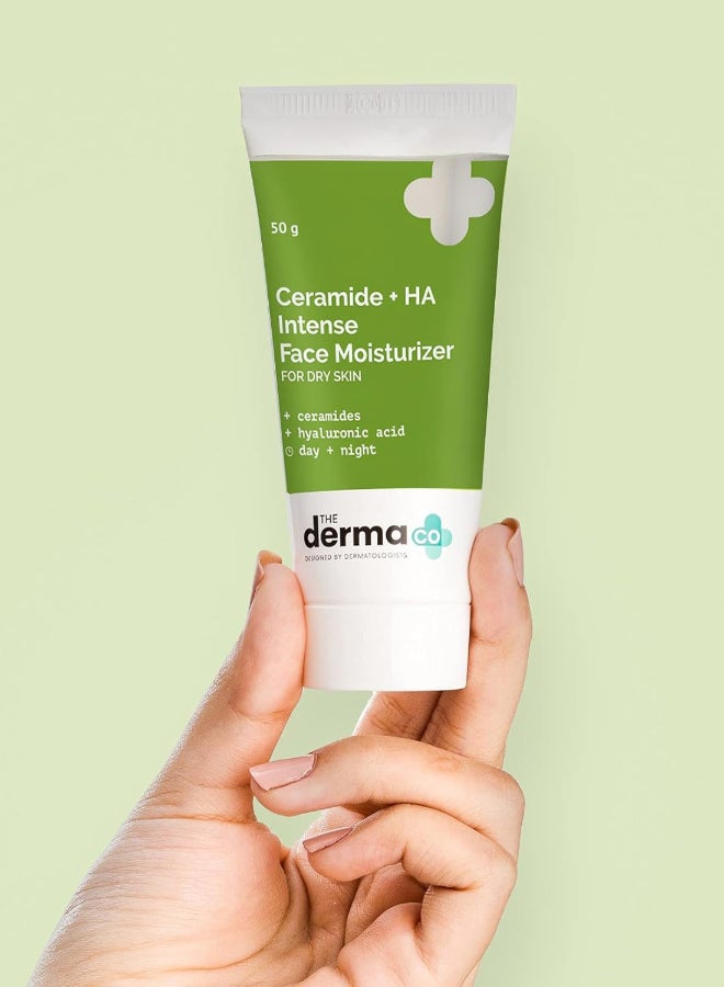 THE derma Co مرطب مكثف سيراميد + HA مع حمض الهيالورونيك للبشرة الجافة يصلح البشرة الجافة والباهتة | يحبس الرطوبة - Image 2