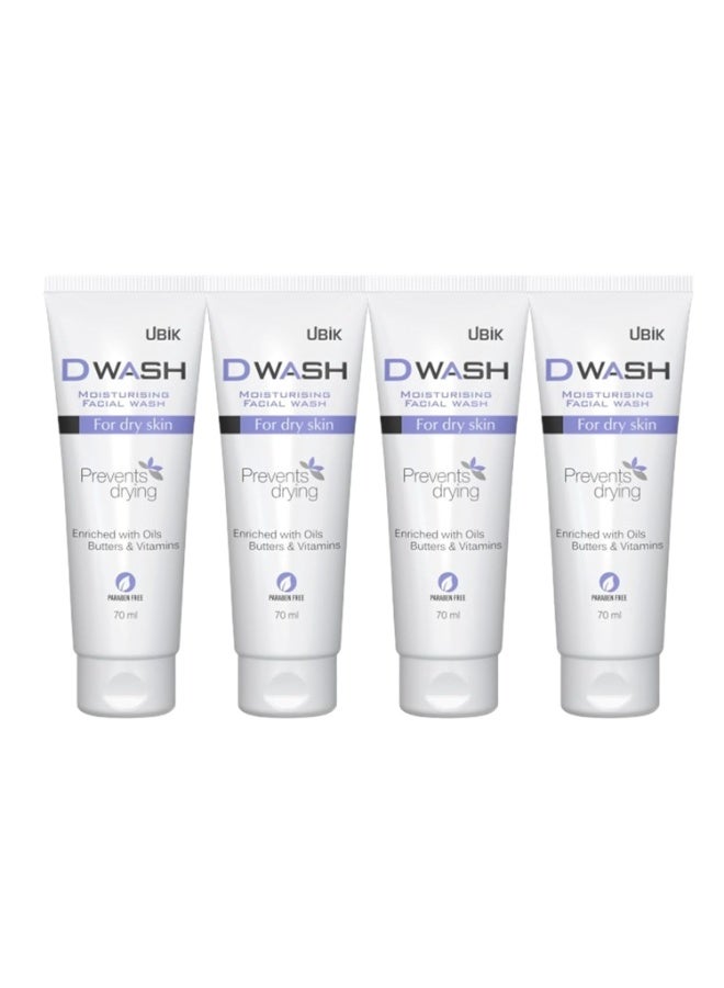 UBIK Ethiglo Dwash Moisturising Facial Wash 70ml  (Pack of 4) - Image 1