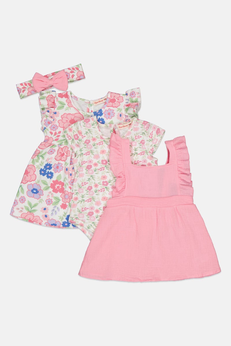 English Laundry Toddlers Girl 4 Pcs Floral Print Dress Set, Multicolor - Image 1