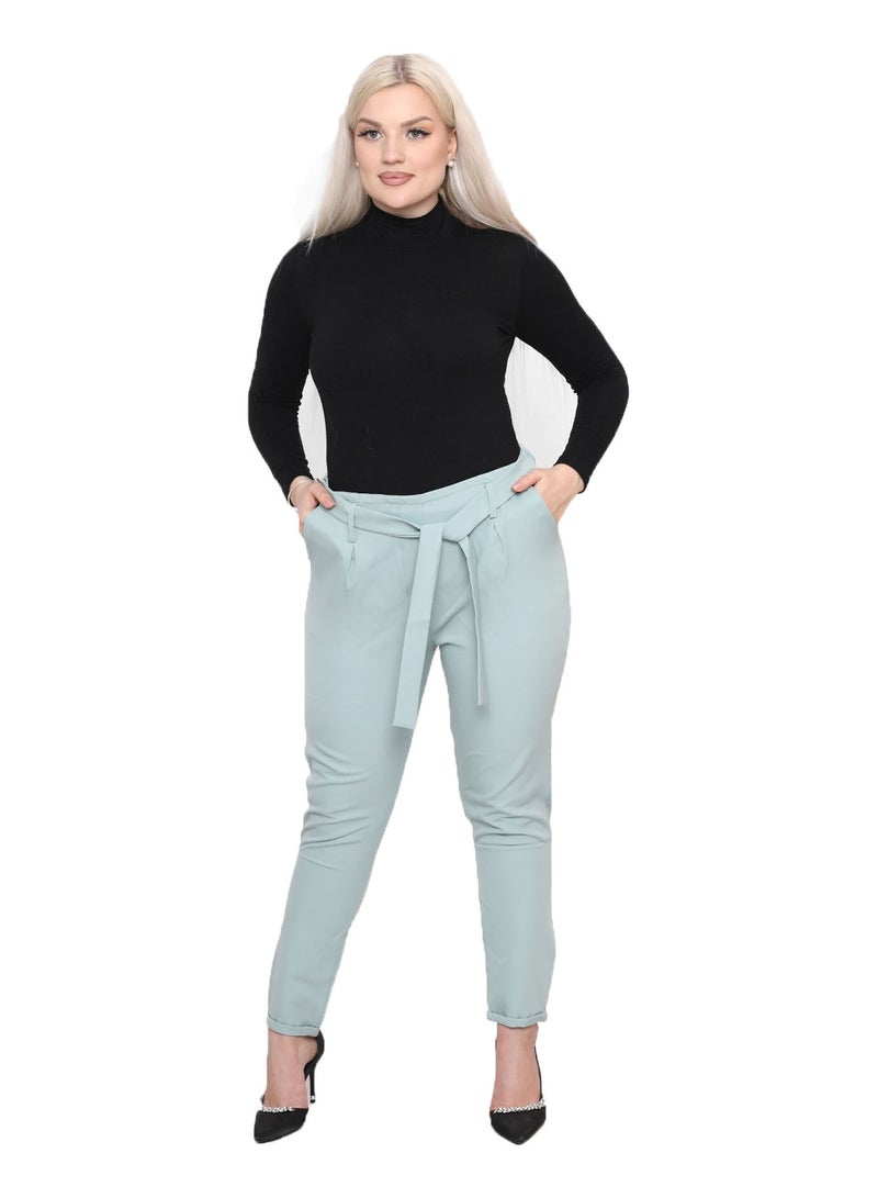 Classic & casual pants for women, mint green - Image 1