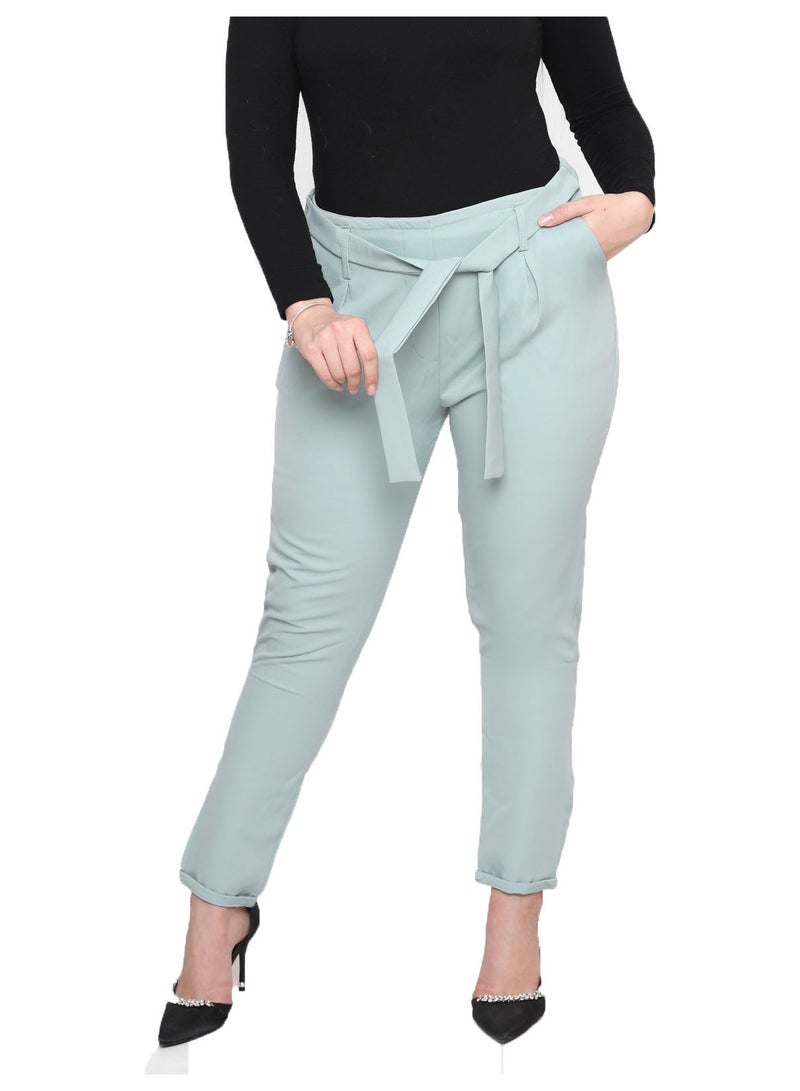 Classic & casual pants for women, mint green - Image 2