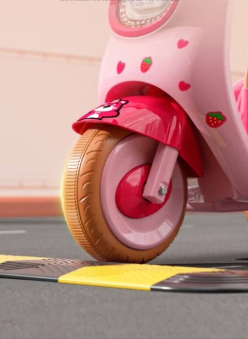 IBAMA Cute Pet Style Electric Motorcycle for Kids Ride-on Toys Tricycle with Music and Lights Three Wheels Motorbike ( Pink ) - Image 3