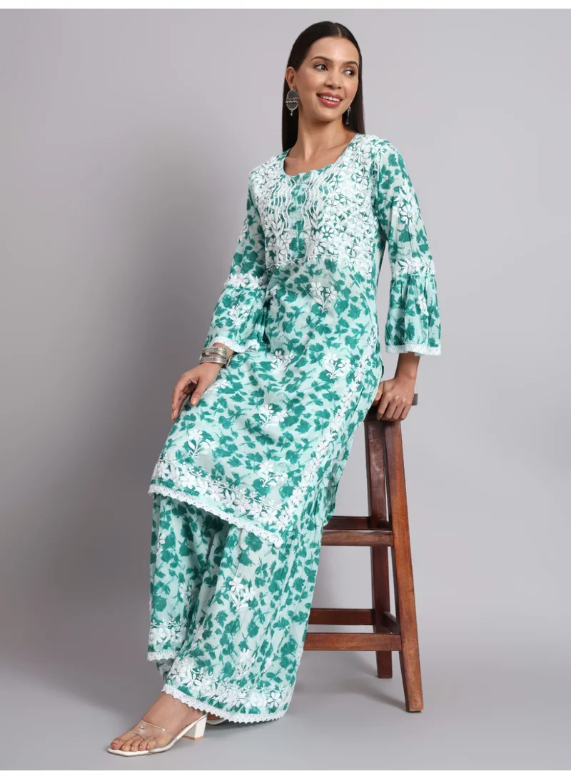 Alaya  Women Hand Embroidered Chikankari Cotton Kurta Set-AL4099KS for Women | Best Price UAE
