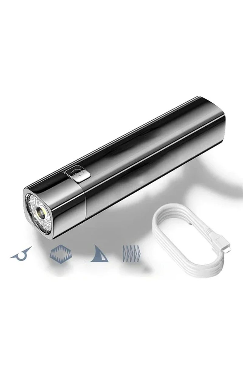 erorex 81025 White USB Charging 3 Modes Portable 2 IN 1 Ultra Bright G3 Tactical LED Flashlight Mini Outdoo - Image 1