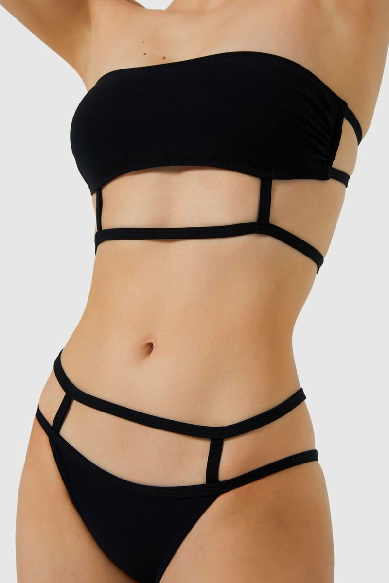 Ayyıldız 3432 Black Strapless Bikini Set  - Image 2