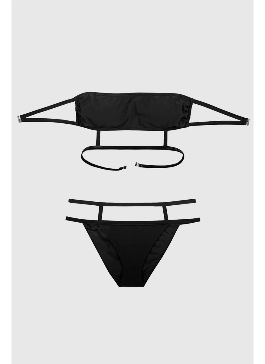 Ayyıldız 3432 Black Strapless Bikini Set