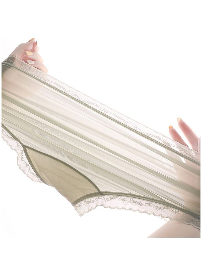 Umiwin Summer Women Transparent Lace Panties Breathable Satin Traceless Briefs Thin Ice Silk Female Underwear  - Image 4