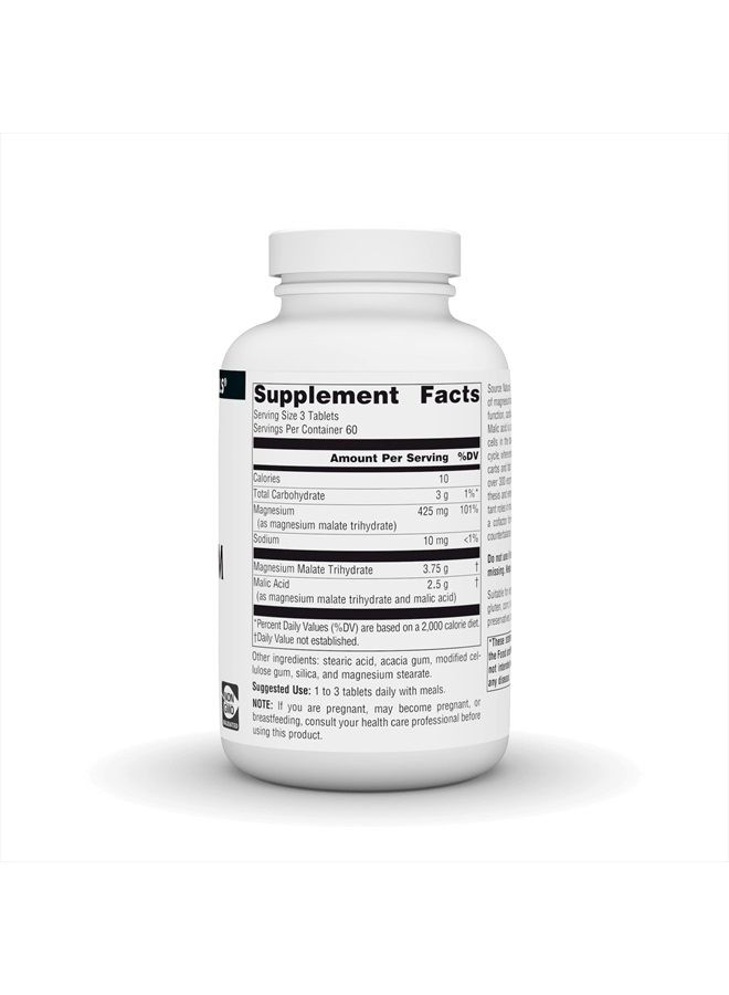 Source Naturals مالات المغنيسيوم - 3750 ملجم لكل وجبة - مكمل غذائي أساسي من حمض الماليك والمغنيسيوم - 180 قرصًا - Image 2
