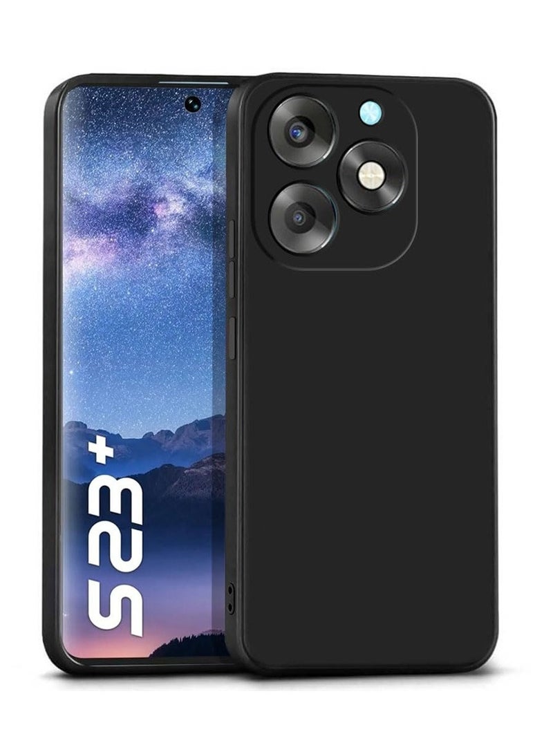 Techie غطاء خلفي أنيق من TPU سيليكون لهاتف Itel S23 Plus بتصميم نحيف، ناعم وملمس سلس - أسود - Image 1