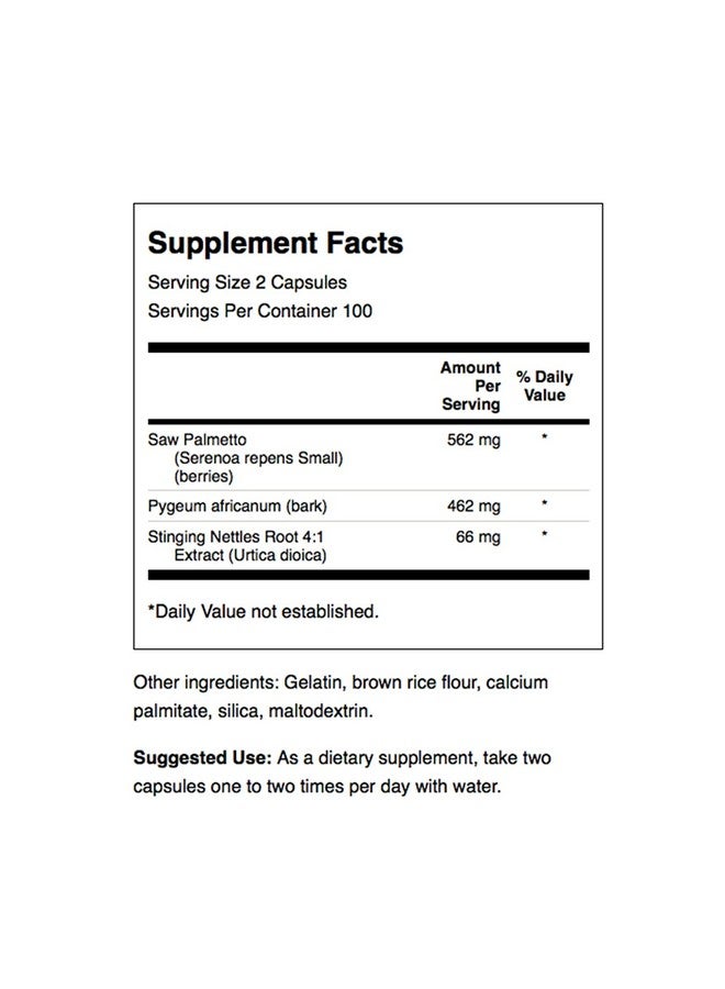 SWANSON مكملات بروستات معقدة عشبية للرجال تعزز صحة المسالك البولية والبروستات تحتوي على بيجيوم وساو بالميتو وقراص (200 كبسولة) - Image 4