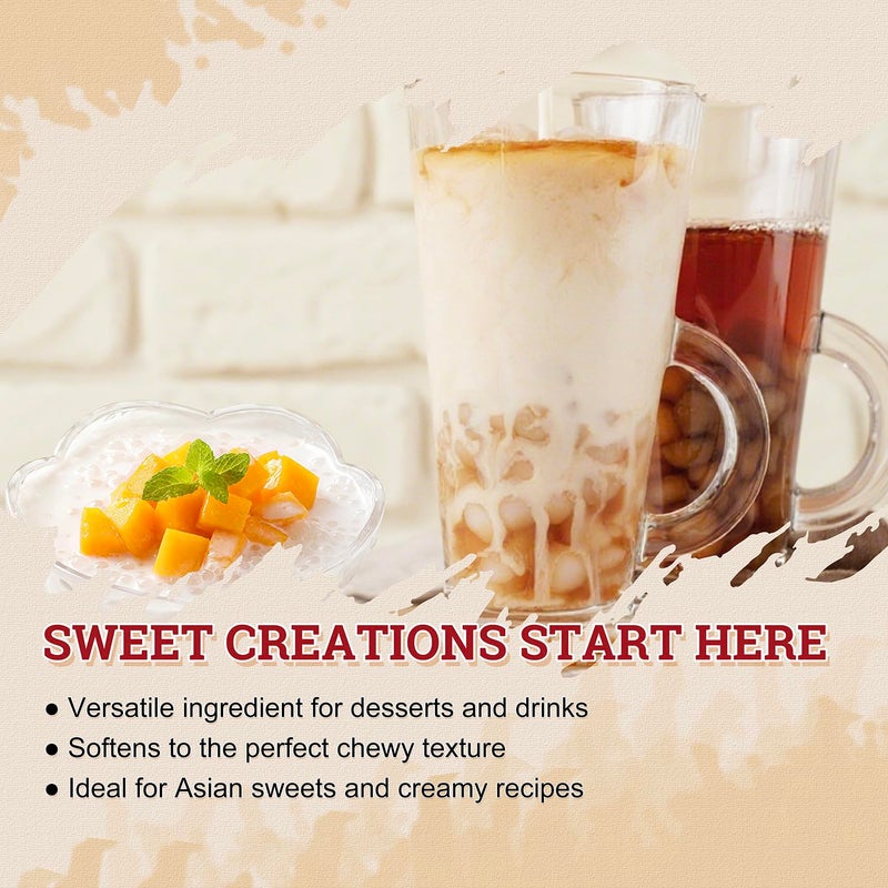 52USA Sago Pearls, Small Tapioca Pearls 1.1 lbs (500g), White Sago for Desserts and Bubble Milk Tea, All Natural, Vegan, Non-GMO, Gluten-Free - Image 4