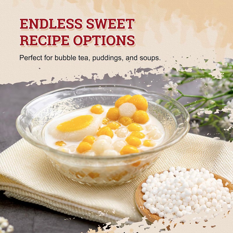 52USA Sago Pearls, Small Tapioca Pearls 1.1 lbs (500g), White Sago for Desserts and Bubble Milk Tea, All Natural, Vegan, Non-GMO, Gluten-Free - Image 5