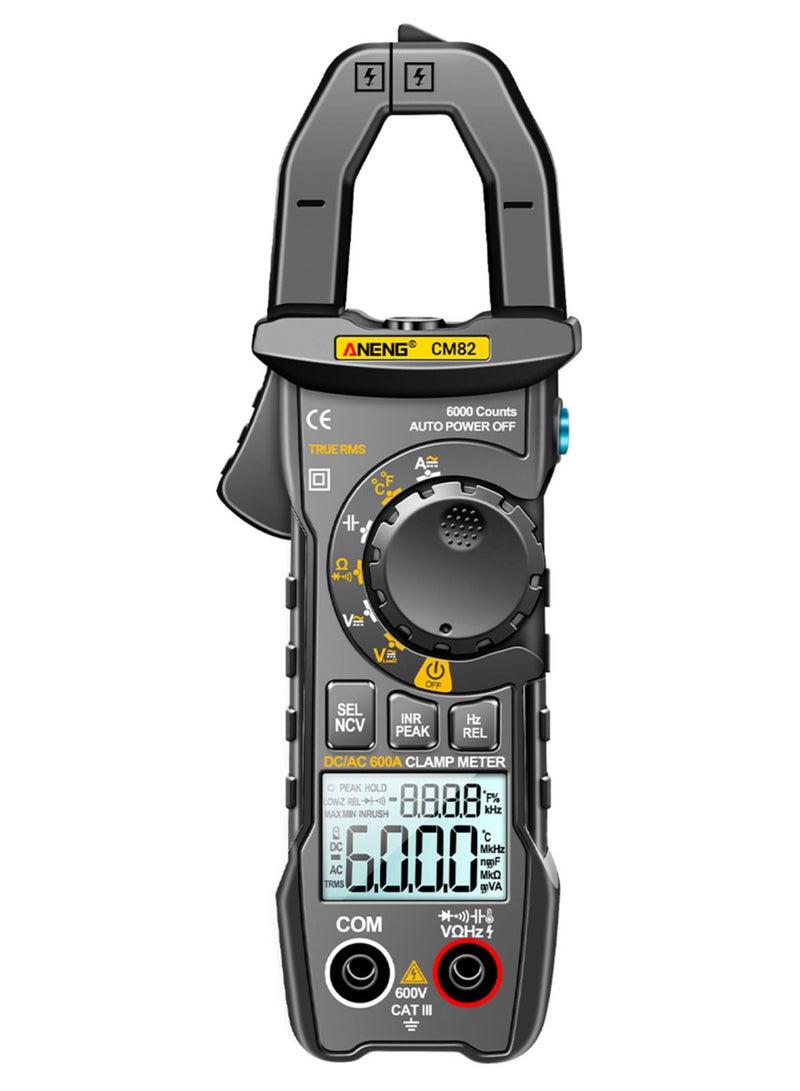 ANENG CM82 مقياس المشبك الرقمي 6000 عدد صحيح RMS NCV مقياس عالمي أسود  - Image 2