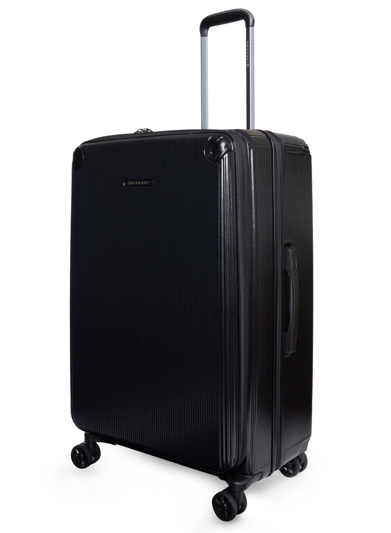GIORDANO Giordano TitanX 28-Inch Check-In Luggage – Large Hard Shell Trolley Suitcase with Extra Secure Lock, Expandable Luggage Design, 360° Double Spinner Wheels, Lightweight Unbreakable Travel Bag – Black - Image 2
