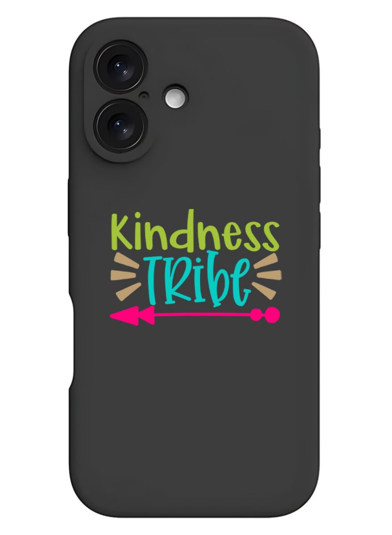 Theodor iPhone 16 Black Protective Slim Fit Case Liquid Silicone Cover with Full Body Protection Anti-Scratch Shockproof Case For iPhone - Kindness Tribe - Image 1