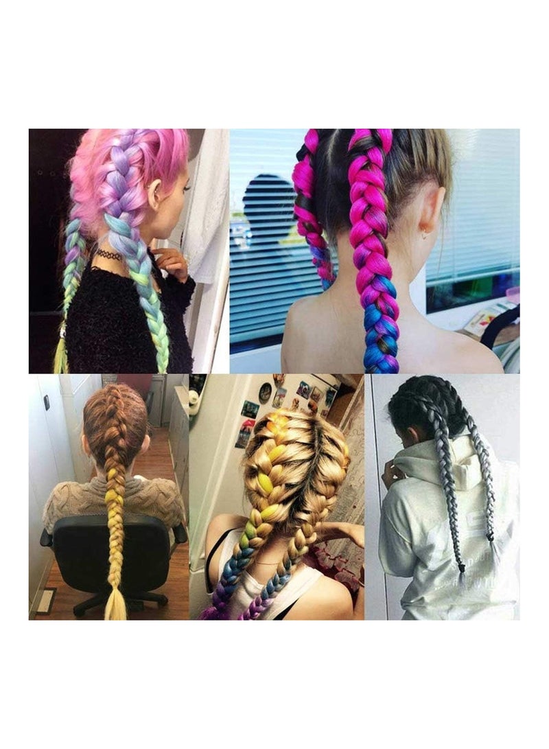 إستيل وصلات شعر (3 قطع، أسود/وردي) ضفائر إفريقية - Image 5