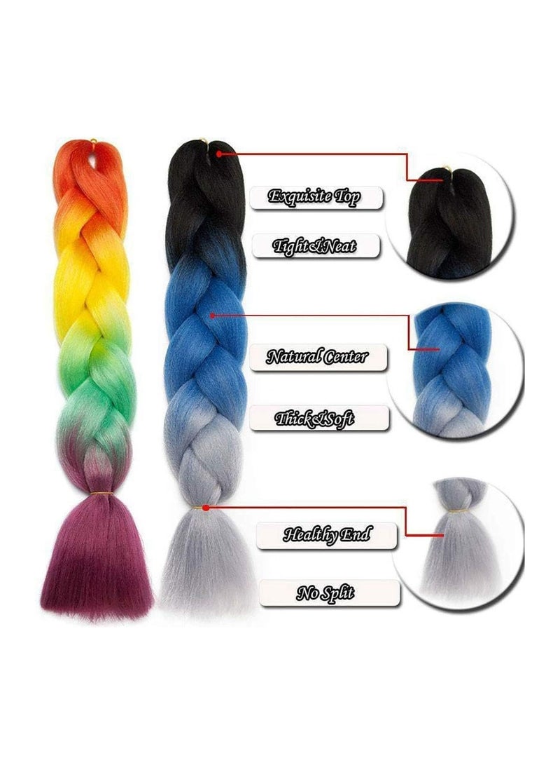 إستيل وصلات شعر (3 قطع، أسود/وردي) ضفائر إفريقية - Image 3