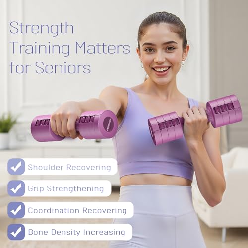 EAST MOUNT Adjustable Dumbbells 5 lb Dumbbells Set of 2 / Pair 10 lb Total Free Weights 6 in 1 Women Hand Weights for Home,Office,Gym Exercise Training 2lb 3lb 4lb 5lb Fast Adjust - Image 2