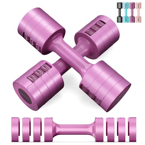 EAST MOUNT Adjustable Dumbbells 5 lb Dumbbells Set of 2 / Pair 10 lb Total Free Weights 6 in 1 Women Hand Weights for Home,Office,Gym Exercise Training 2lb 3lb 4lb 5lb Fast Adjust - Image 1